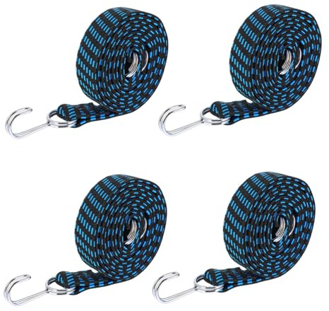 OSOLADY 4piezas Gancho De Cuerda Elástica Correas Ajustables para Equipaje Coche y Moto para Atar Carga y Objetos Pesados