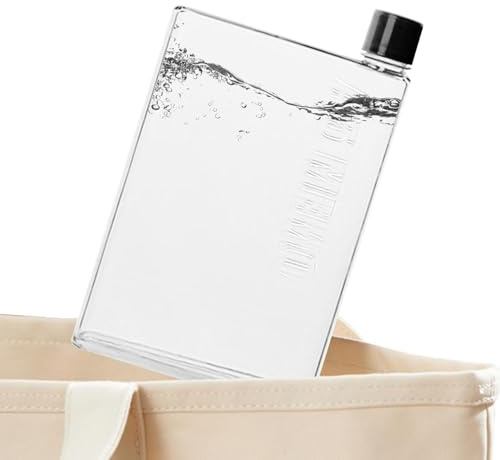 Bouteille D'eau Plate A6/A5, 350/480ml Bouteille D'eau Plate Et Fine Pour Sac À Main, Gourde Portable Élégante, Anti Fuite Réutilisable En Plastique Transparent Pour L'école, Le Sport, Les Voyages