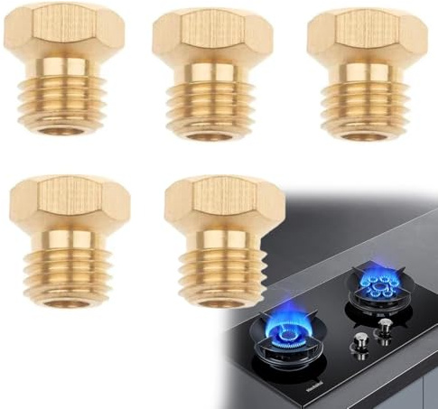 COYUN Lot de 5 Gicleur Gaz Butane, 1×0.4mm, 1×0.75mm, 1×0.8mm, 1×1.0mm, 1x1.3mm Gicleur Gaz Bouteille, Gicleur Gaz de Ville, Injecteur Gaz Butane, Buses et Injecteurs pour Bruleur Gaz Gaziniere Gaz