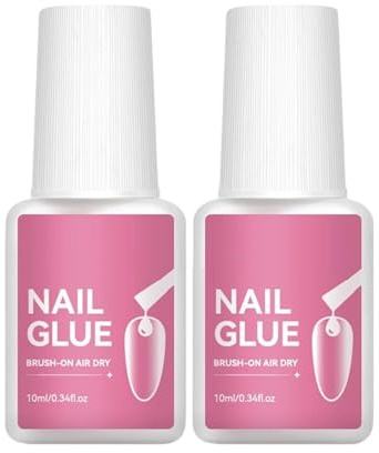 Colla per unghie finta - adesivo a secco veloce, strumento di legame salone | Kit di tenuta Strong 2 pezzi, unghie rapida del riparatore per le donne professionisti a casa o viaggi di
