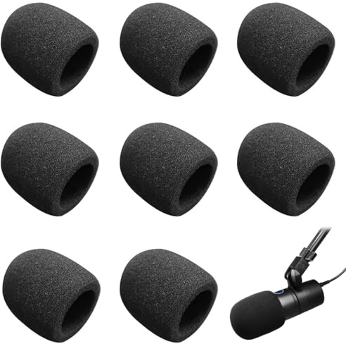 MUNZE 8 Stück Mikrofon Windschutz, Schwarz Schwamm Mikrofonabdeckung Universelle Verdickte Waschbare Windschutz Für Handmikrofon Staubdicht Und Antibakteriell Mic Foam Cover Für Ktv, Familienfeier.