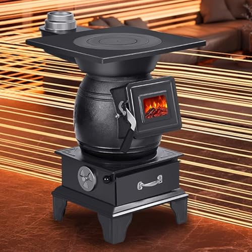 Holzofen für den Innenbereich, Ländlicher Campingkocher aus Eisen, Rauchfreier Kocher für Camping, Außenheizung, Lagerfeuer und Picknick