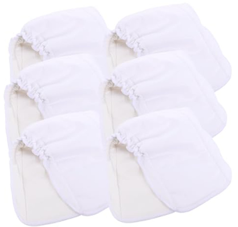 FUNOMOCYA 6 pièces Insert Lavable Fibre Végétale pour Couches Doux Respirant et Réutilisable Absorption Renforcée Unique Blanc