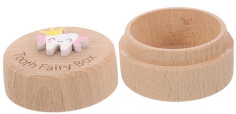 WEKADRIN Caja para Dientes de Leche y Rizos de Ñiño, Estuche de Madera Natural, Compacto y Resistente, para Niños y Niñas, Adecuado para Guardar Recuerdos Infantiles, Caja de Recuerdo