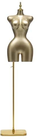 GUHPZA Europäische Und Amerikanische Weibliche Schaufensterpuppen, Schaufensterpuppe Mit Quadratischem Metallsockel, Zur Präsentation Von Badeanzügen, Unterwäsche Und T-Shirts,Gold-Small