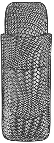 Eujgoov Étui à Cigares à 2 Supports, Cave à Cigares de Voyage Légère en Cuir grainé tissé avec Poche, Cadeau de Style Vintage Portable pour, Mari, Père (Silver)