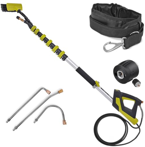 Techkar Lance télescopique - Manche télescopique - Lance télescopique - Lance de jet télescopique - Compatible avec Kärcher K2-K7 - Lance haute pression avec lance de ceinture jusqu'à 5,5 m