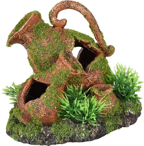 Décoration aquarium amphore cachette poissons décor naturel 13 cm