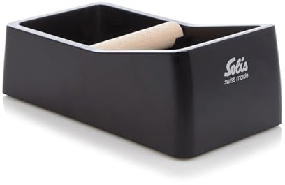 Solis Knock Box - Abklopfbehälter Kaffeesatz - Ausklopfschale für Kaffeesatz - 8 x 11,5 x 22cm - Schwarz