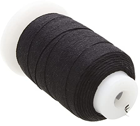 The Beadsmith Cordoncino di seta pura – Nero, misura F (0,348 mm/0,0137), 140 iarde (420 piedi), bobina da 1/2 oncia