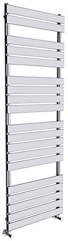 Warmehaus Designer Bathroom Flat Panel Heated Towel Rail Chrome 1800x600mm | Ladder Style Radiators, Central Heating, Premium Mild Steel, Corrosion Resistance, Durable Finish, Wall Mounted