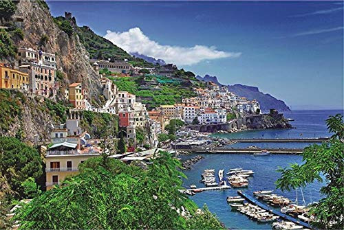 SuperPower® 1000 pezzi Mar Egeo Italia Positano Famosa Città Europea Porto Marittimo Paesaggio Casa Decorazione Cornice per Foto Adulti Giochi Puzzle in legno