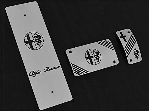 Pédales et Repose Pieds en Acier pour Alfa_Romeo 159 (Boîte automatique) - 3 Pièces Inox Pédalier Pedales d'Embrayage de Frein d'Accélérateur Argent Marchepied Set Inoxydable Brossé