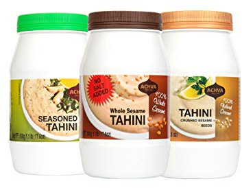 Achva Tahini Sesame Paste - Variety Pack | Rich Creamy Taste for Hummus, Tahini Sauce & Dressing | Kosher, Vegan Gluten Free, Peanut Free & Non-GMO (500g Each Jar))