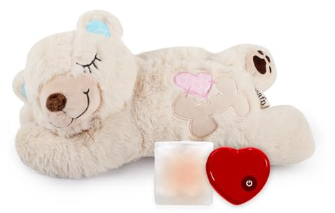 ALL FOR PAWS Heartbeat Puppy for Dogs, Dog Anxiety Relief and Sleep Aid Toy, Comfort Stuffed Animal Dog Toys for Behavioral Training,Plush Heart beat Snuggling Bear with Warm Bag for Small Large Dogs