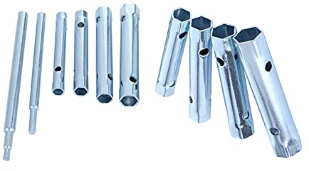 ELIUNG 10Pcs Dual-Ended Wrench 6-22mm, Socket Plumber Back Nut Tap Spark Plug Spanner Set Extended Spark Plug Wrench Set Dual Purpose Hollow Hexagonal Threaded Sleeve Tool