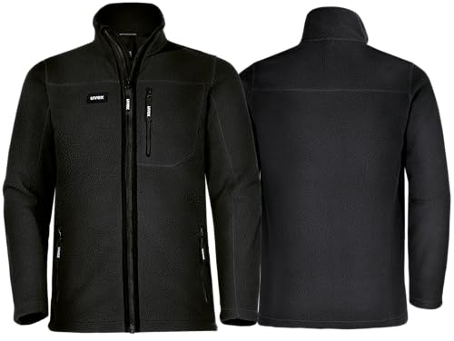 Uvex Echor fleecejacka – arbetsjacka för män – utomhusjacka med sherpafleece, svart, 3XL