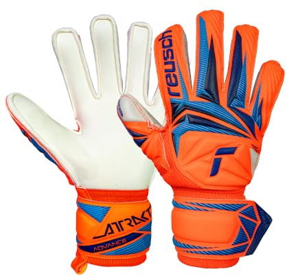 Reusch Torwarthandschuhe Kinder | starker Grip & ergonomische Passform | langlebige Performance, für Training & Spiel, geeignet für Naturrasen & Kunstrasen, Größe 4-8, Attrakt Advance Junior