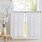 Vangao Waffel Scheibengardinen Modern Weiß Küche Bistrogardine 2er Set 90Bx60Hcm Einfarbig Landhaus Gardinen Kurz mit Stangendurchzug Lichtfilterung Küchengardinen Wohnzimmer Wohnwagen Kleine Fenster