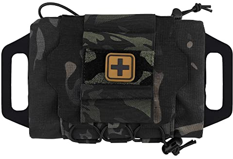 Borsa militare tattica MOLLE, cintura per pronto soccorso rapido, sistema a due parti, med roll, supporto in Hypalon, borsa con maniglia
