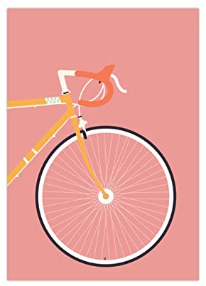 Generisch Fahrrad Poster | Bild Rennrad minimalistisch A2 (59,4x42 cm)