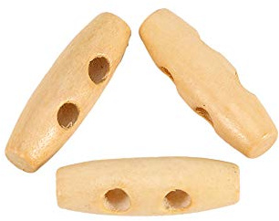 Holz Knebelknöpfe, Hornförmiges Design, 50 Stück, 30 mm, SEWING_BUTTON, 2993240031