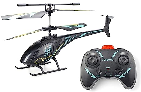 FLYBOTIC - Hélico Air Mamba - Hélicoptère Télécommandé 18 cm avec Effets Lumineux pour Enfant et Adulte - 2 Canaux de Contrôle - Infrarouge - Batterie Rechargeable - Usage intérieur - Dès 10 Ans