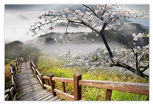 H839Z_NS1DK Stickers muraux Motif fleurs de cerisier du Japon 93 x 62 cm