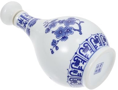 Ciieeo Ceramic Wine Pot Blue and White Porcelain Storage Jar Traditional Sake Bottle Goose Neck Teapot Chinese Wine Container Sealed Canister Japanese-style Jar