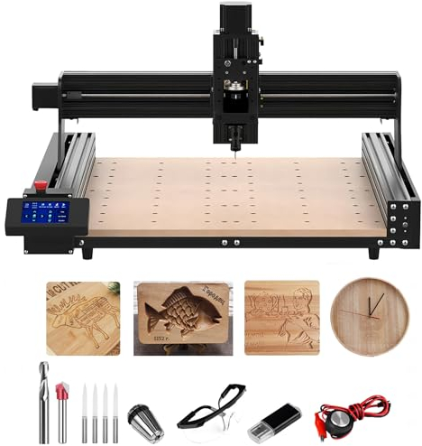 TTC450 CNC Router Machine,3-Axis Engraving All-Aluminum Milling Machine for Engraving, Cutting MDF, Acrylic, Solid Wood, Nylon, PCB, Carbon Fiberboard, Working Area 18.1 x 18.1 x 3.1In CNC Machine
