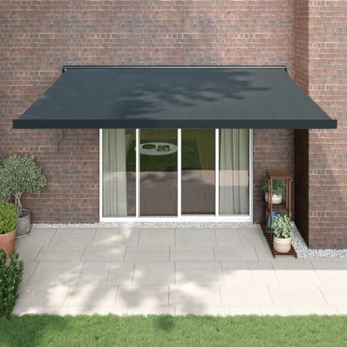 Home Outdoor OthersVersenkbare Markise, anthrazit, 4,5 x 3 m, Stoff und Aluminium