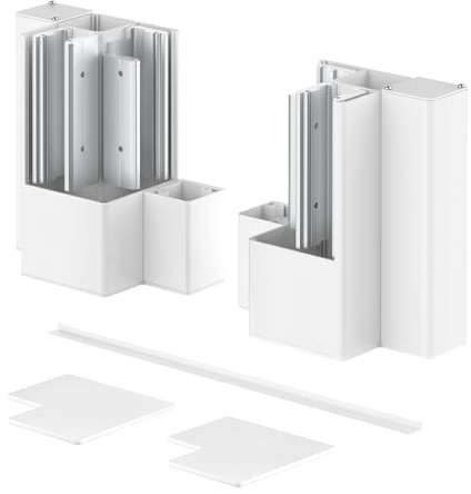 pergomondo Wandmontageset für Pergola mit Lamellendach, aus Aluminium, 4 m, weiß