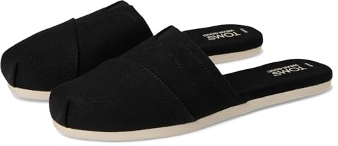 TOMS – Alpargata Pantolett-espadrilles för kvinnor, Black Heritage Canvas, 40 EU