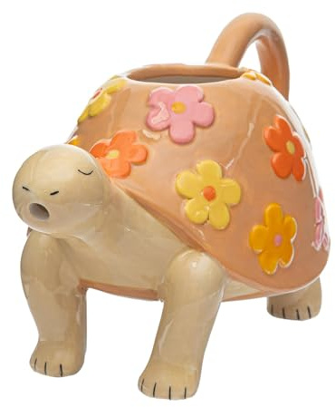 Sass & Belle Arrosoir en forme de tortue - Mini arrosoir décoratif d'intérieur pour plantes, petit pot d'arrosage en forme de dolomite, cadeaux fantaisie pour les amateurs de plantes et décoration