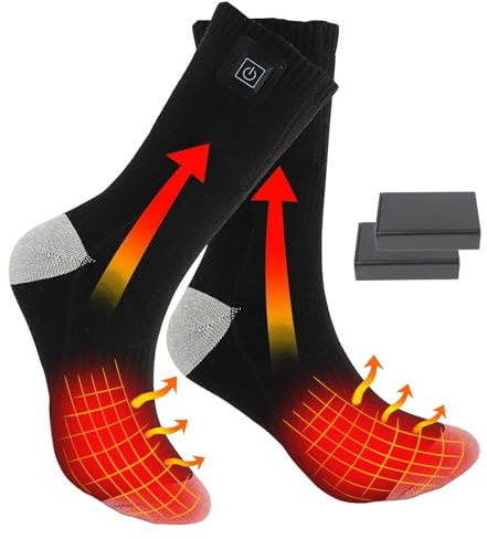 Hettluo Heated Socks for Men Women, Battery Heated Socks, Electric Heated Socks Washable Winter Warm Socks for Outdoors Work Fishing Hunting Skiing Cycling Hiking Camping