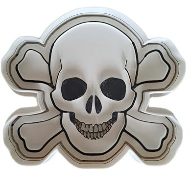 Tagliabiscotti.it - Cookies cutter - Teschio pericolo di morte - edizione limitata colorata - per creare biscotti di Halloween - Stampo per biscotti o pasta di zucchero - 8cm x 7cm x 1,2cm
