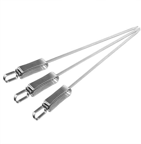 Ustensiles de gril10 pièces brochettes de Barbecue antiadhésives Aiguille de Barbecue bâton de Kebab ustensile en Acier Inoxydable à Long Manche Accessoires de Broche de Kebab de Viande grillée en pl