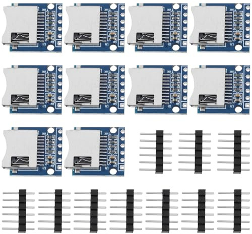 Create idea Micro-SD-Kartenleser-Modul, 3,3 V, SPI, SD-Kartensteckplatz, Buchsenleser mit 6-Wege-Pin-Streifen für Micro-SD-Karte ESP32, 10 Stück