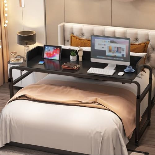 Höhenverstellbarer Schreibtisch mit Rollen für Behinderte, faltbares Betttablett King Size für Krankenhaus, Nrs Überbett von Amazon