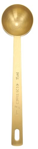 sourcing map Single Measuring Spoon 1tbsp (3tsp, 15ml) Teaspoon/Tablespoon 304 Stainless Steel Single Tiny Square Bowl Measuring Spoon Long Handle Measure Scoop, Gold
