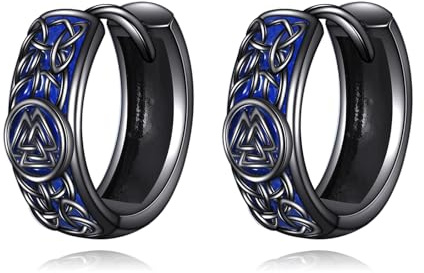Wikinger-Creolen Sterlingsilber Keltische Knoten-Ohrringe Nordischer Wikinger-Schmuck Geschenke Für Frauen Und Männer