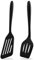 Set di 2 Spatole in Silicone Nero per Cucina – Antiaderenti, Resistenti al Calore fino a 220°C, Senza BPA – Utensili Ideali per Pesce, Uova, Pancake