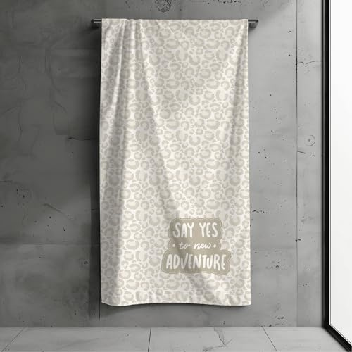 MTOnlinehandel Leoparden Strandtuch 70x140 cm – Weiches & Saugfähiges Badetuch mit Animal Leo-Motiv – Baumwolle & Polyester Mix – Geschenkidee für Frauen