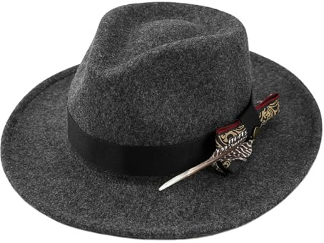 NICEYEA Neue Wolle Filzhut, Mode High-End-Sinn für Männer und Frauen, Frühling und Sommer Fedora Hut, Hochwertige Breite Krempe Vintage-Stil Kleidermütze