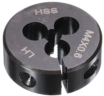 Rundes Gewindeschneideisen, M4 x 0,6 metrisches Gewinde, 1 Zoll Außendurchmesser, verstellbar, linkshändig, Schnellarbeitsstahl (HSS), rundes Schneideisen, Schraubengewindeschneideisen für Gewinder