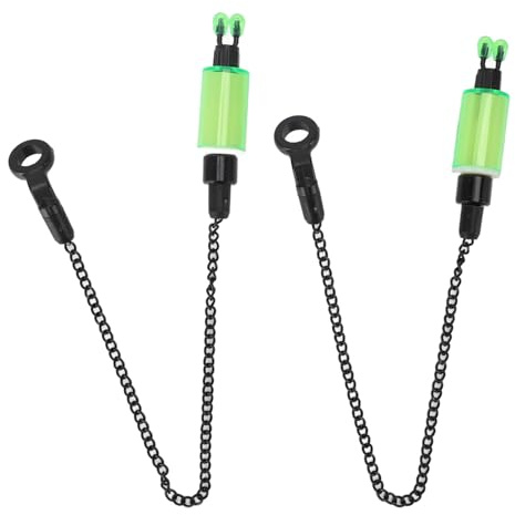 RASTKY Cintre D'alarme de Pêche, Durable, Couleur Sensible, Indicateur de Morsure pour la Pêche à la Carpe, Activités de Plein Air, ABS, Acier Inoxydable, 2 Pièces (Green)