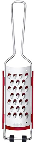 triangle Reibe grob mit Fänger, 2-in-1 Klingenschutz - Edelstahl | Gehärteter Edelstahl, 2-in-1 Klingenschutz, lebensmittelechtes Silikon, spülmaschinengeeignet, 33 x 7,2 cm