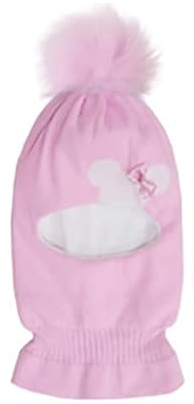 AJS Mädchen Schlupfmütze Wintermütze Ballonmütze Beanie für Mädchen 3-6 Jahre alt, 50-54 cm Kopfumfang, sehr dehnbar in 9 Farben (Rosa/Weiß ... G)