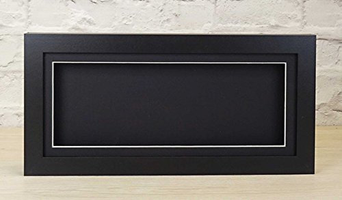 Black 3D 1 Cube Range Deep Box Shadow Frame Memory Box Display Case Medals -24x12 inch-Black