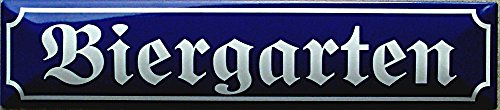 Blechwarenfabrik Braunschweig Kultschild Straßenschild Biergarten aus Blech Mehrfarbig, Maße: 16cm x 3,5cm, STRM001